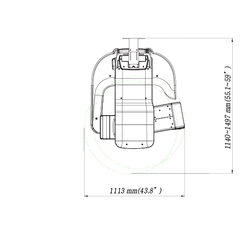 Pax-i 3D Smart - Pano/ CBCT Dimensiones Vista Superior