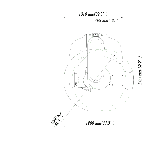 Pax-i 3D Green Pano/CBCT - Dimensiones Vista Superior