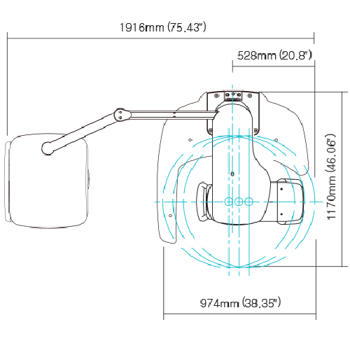 Medidas Pax-i Pano/CBCT/OneShotCeph (Vista Superior)