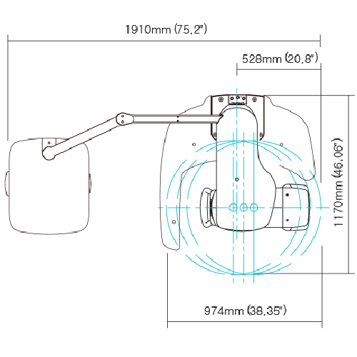 Medidas Pax-i Pano/CBCT/Scan-Ceph (Vista Superior)