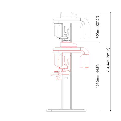 Medidas Pax-i 3D Pano-CBCT (Vista Frente)