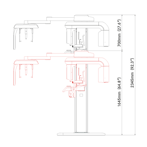 Medidas Pax-i 3D Pano/CBCT/OneShot Ceph (Vista Frente)